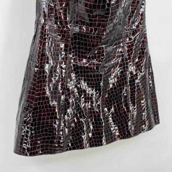 retrofete | Merida Leather Dress in Port Patent Crocodile Strapless Mini M - Picture 8 of 15
